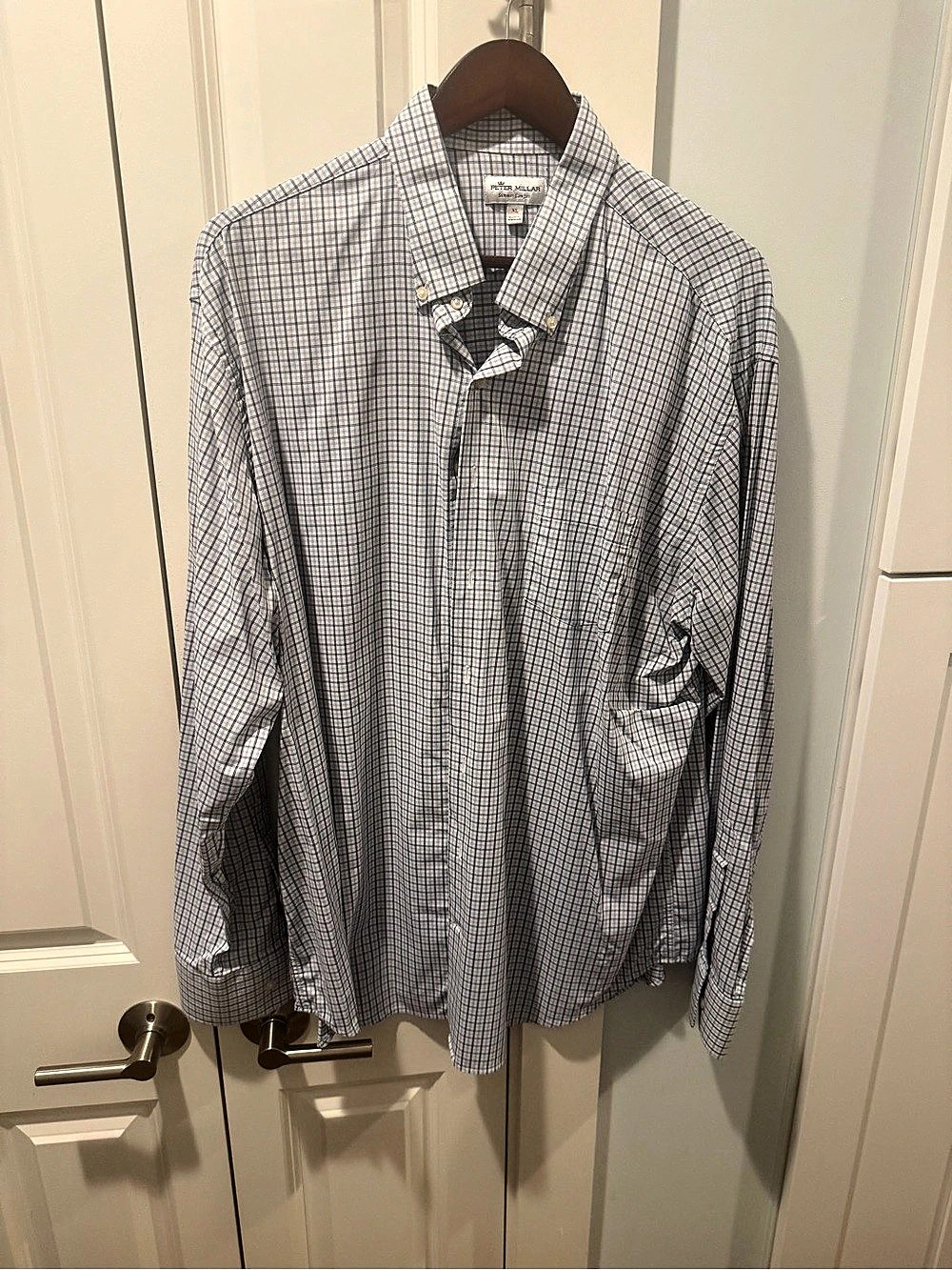 Peter Millar Summer Comfort Plaid Long Sleeve Sport Shirt Plaid Button Down